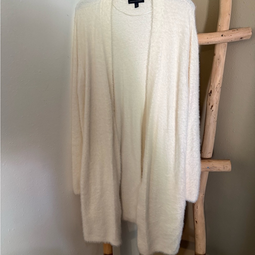 Banana Republic Cream Open-Front Cardigan